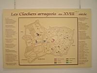 Arras, Plan des clochers arrageois au 18eme